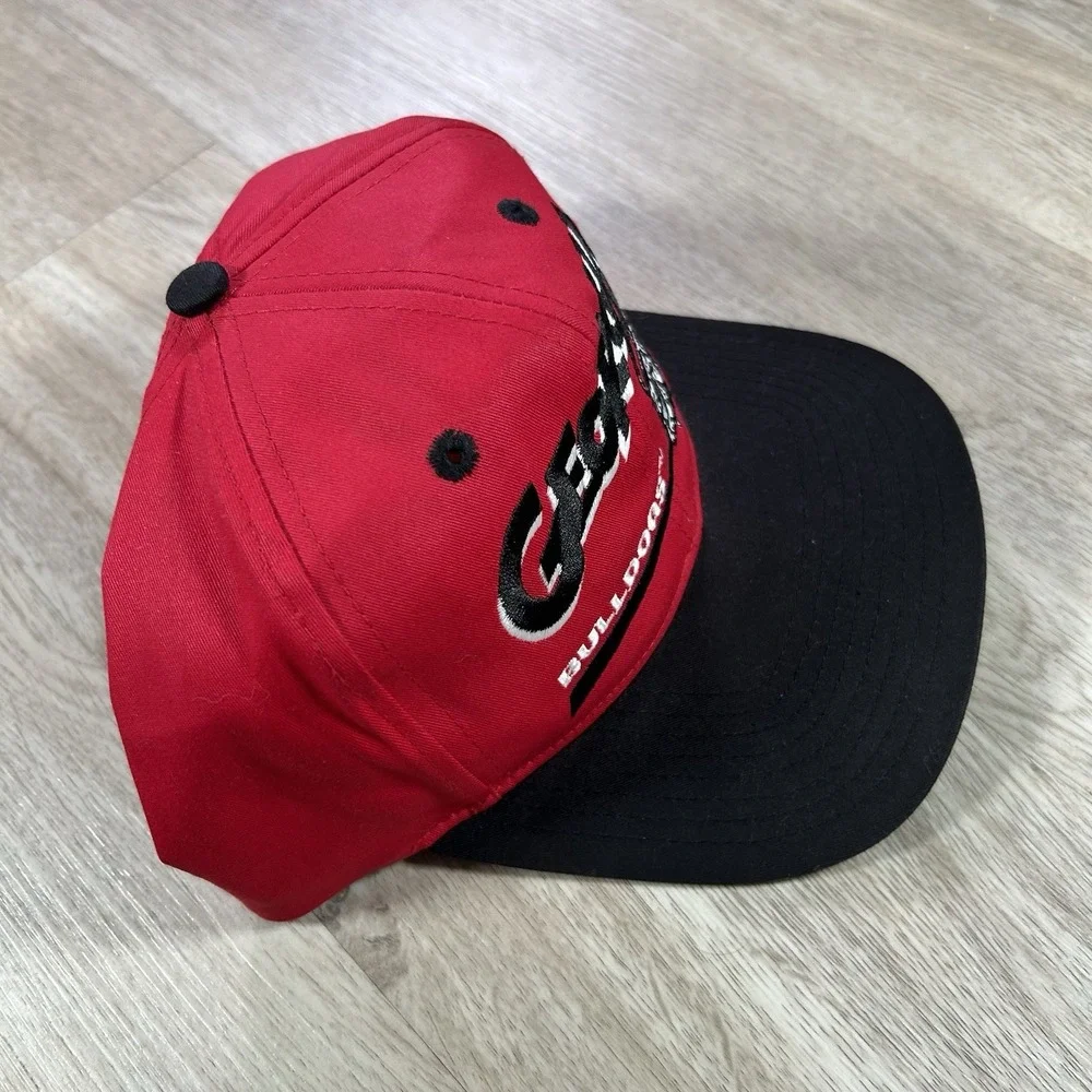 VTG Georgia Bulldogs Snapback Hat NCAA College Twins Bar Line‎ Red Black Cap